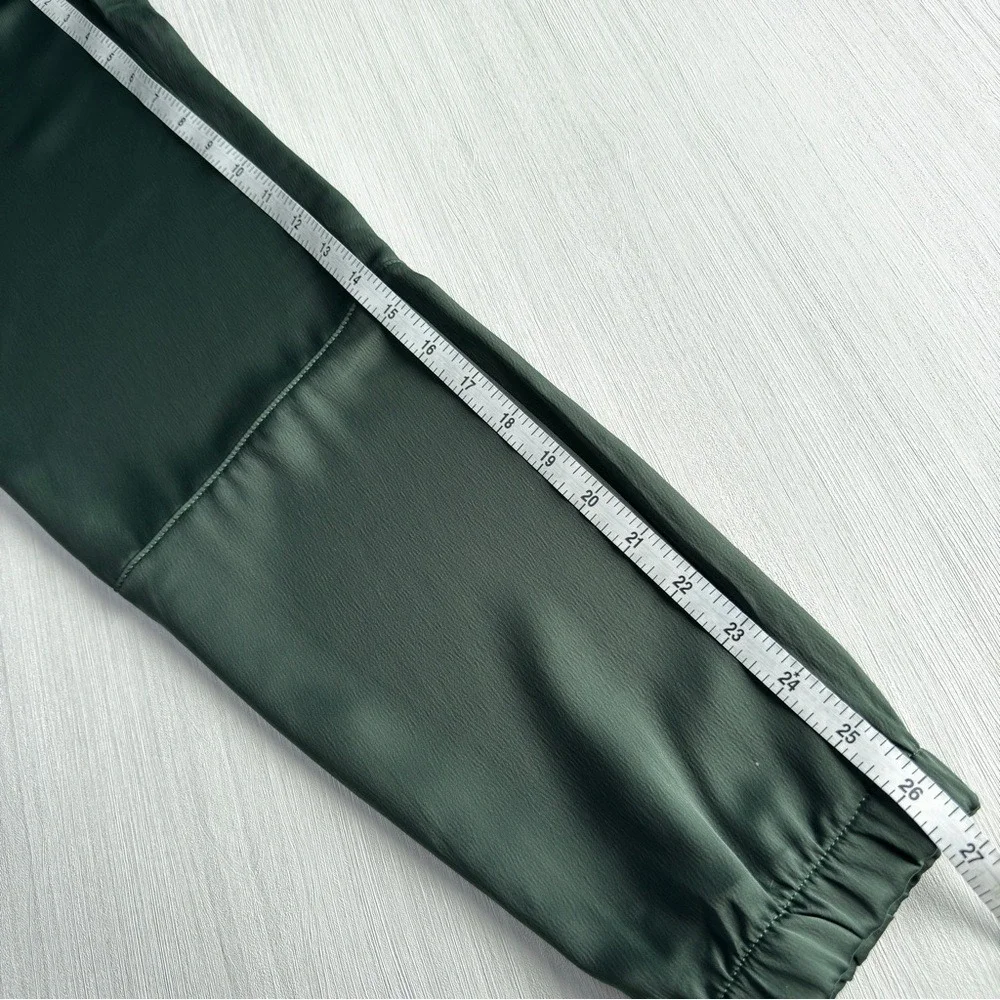 Socialite Satin Joggers Olive Green XS Minimalist Party Elevated Casual‎ Pants